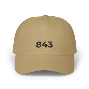 843 Dad Hat | Embroidered Charleston Coastal Cap - Khaki / Black