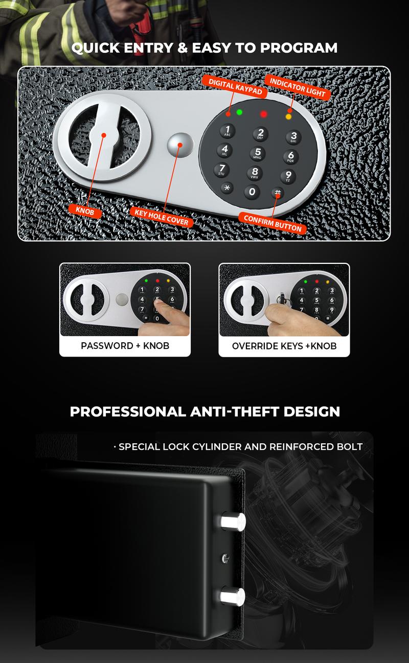 ​BOSTRA Mini Safe Box (0.23 Cu Ft) – Tiny But Mighty! Perfect for Cash, Jewelry & Secrets!  Digital Lock Safe – Fits ANYWHERE (9x6.6x6.5in)