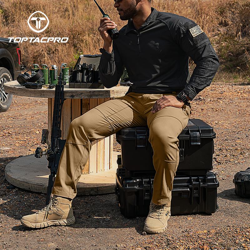 TOPTACPRO Men’s Tactica EDC Cargo Pant Waterproof Elastic Fabric Ripstop Versatile Outdoor Sweatpantsmen 8201 SpringStatements