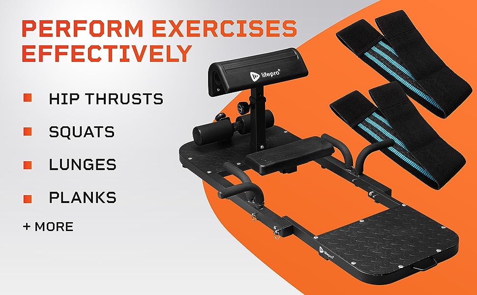 LifePro GluteBlast Hip Thrust Machine - Foldable Home Gym Station for Sculpted Glutes & Lower Back Support | Adjustable Workout Equipment with LIFETIME WARRANTY