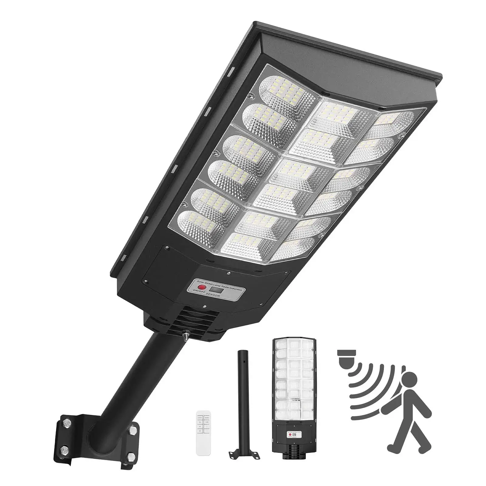 【Summerfinds】VEVOR 12000W Commercial Solar Outdoor Light, 900000 Lumens Energy-Saving Dusk-to-Dawn LED Flood Security Lamp with Motion Sensor, 25000mAh Adjustable IP65 Water-Resistant Wide-Angle Fixture for Driveways, Balconies