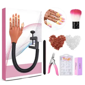 Practice Hand for Acrylic Nails, Flexible  Hands Training Kits, Fake Manican Hands for Nails Practice, Movable Nail Maniquin Hand