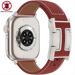 Magnetic Leather Strap for Women Watch band Fit 38mm/40mm/41mm/42mm/44mm/45mm/46mm Square Smartwatch Compatible with Smartwatch 9/8/7/6/5/4/3/2/1/SE/SE2 Breathable [WATCH NOT INCLUDED] Wearable Electronic Gadgets