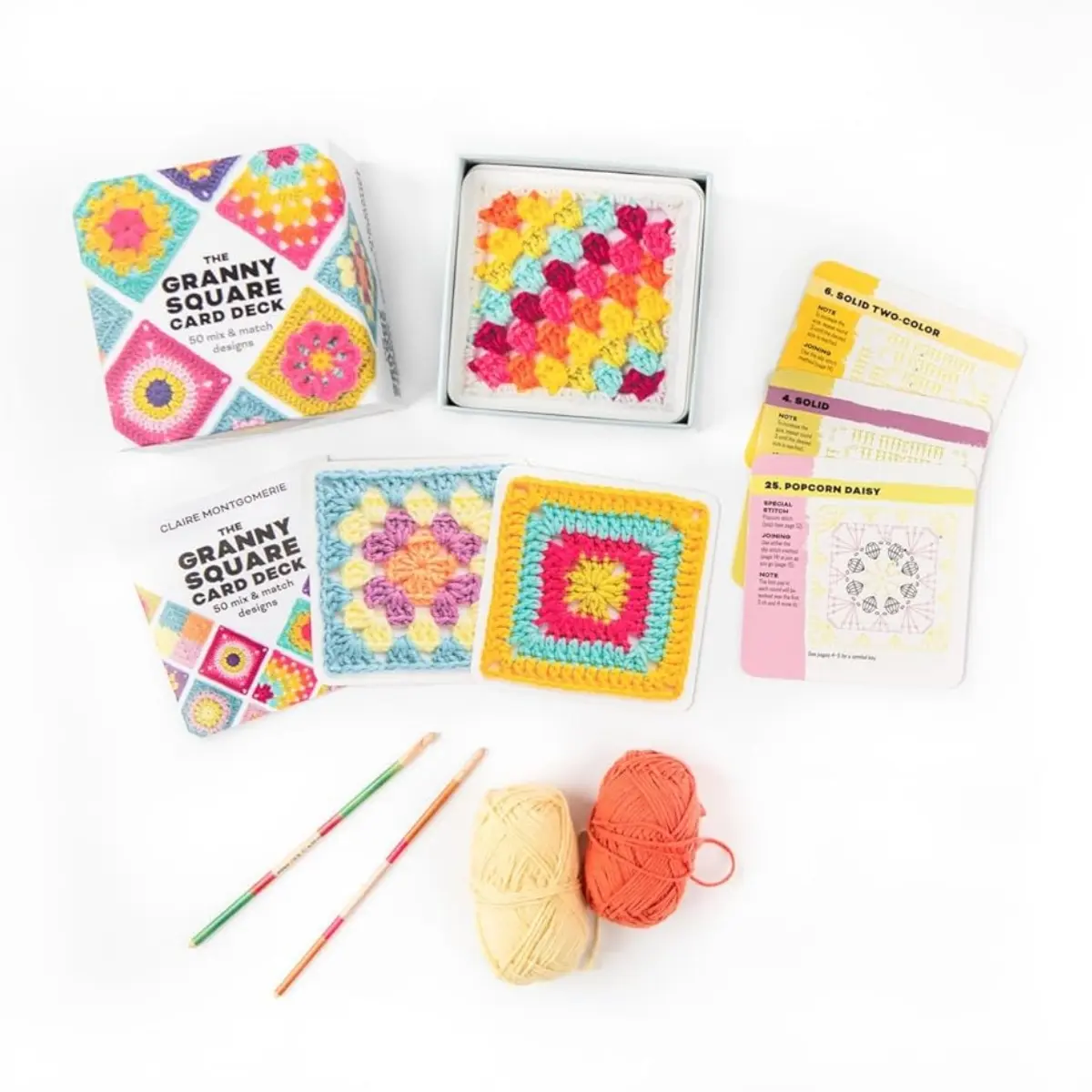 The Granny Square Card Deck - 50 Mix & Match Designs, Crochet Kit for Beginners,Crochet Granny Squares Book, Crochet Kit for Beginners，The Granny Square Card Deck, Crochet Set, Cute Crochet