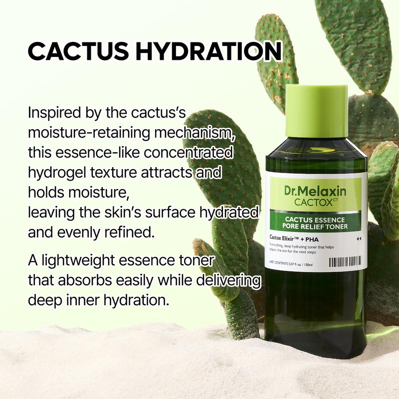 [Dr.Melaxin Official] CACTOX Essence Pore Relief Toner with Cactus Cooling for Rough Skin Texture & Dehydrated Pore Care
