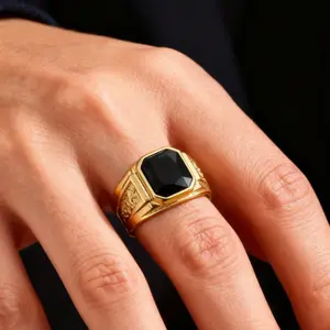 Men’s Bold Gold Dragon Ring with Cubic Zirconia – Powerful Fashion Statement Jewelry