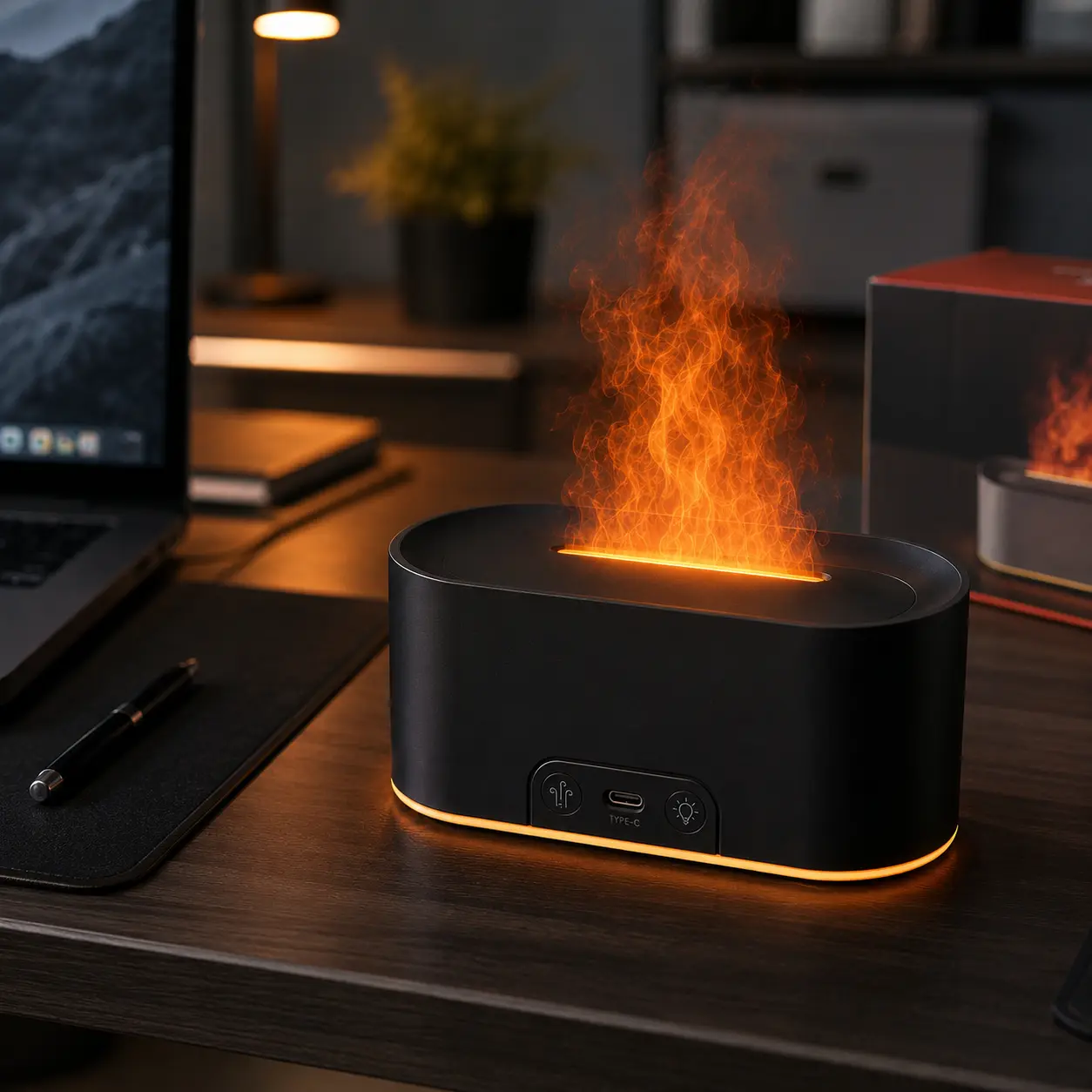 220mL Cool Mist Humidifier with RGB Lights, USB-C Powered Quiet Mode Compact Shape Humidifier for Indoor Bedroom, Office Use, Desktop Humidifier, Indoor Use