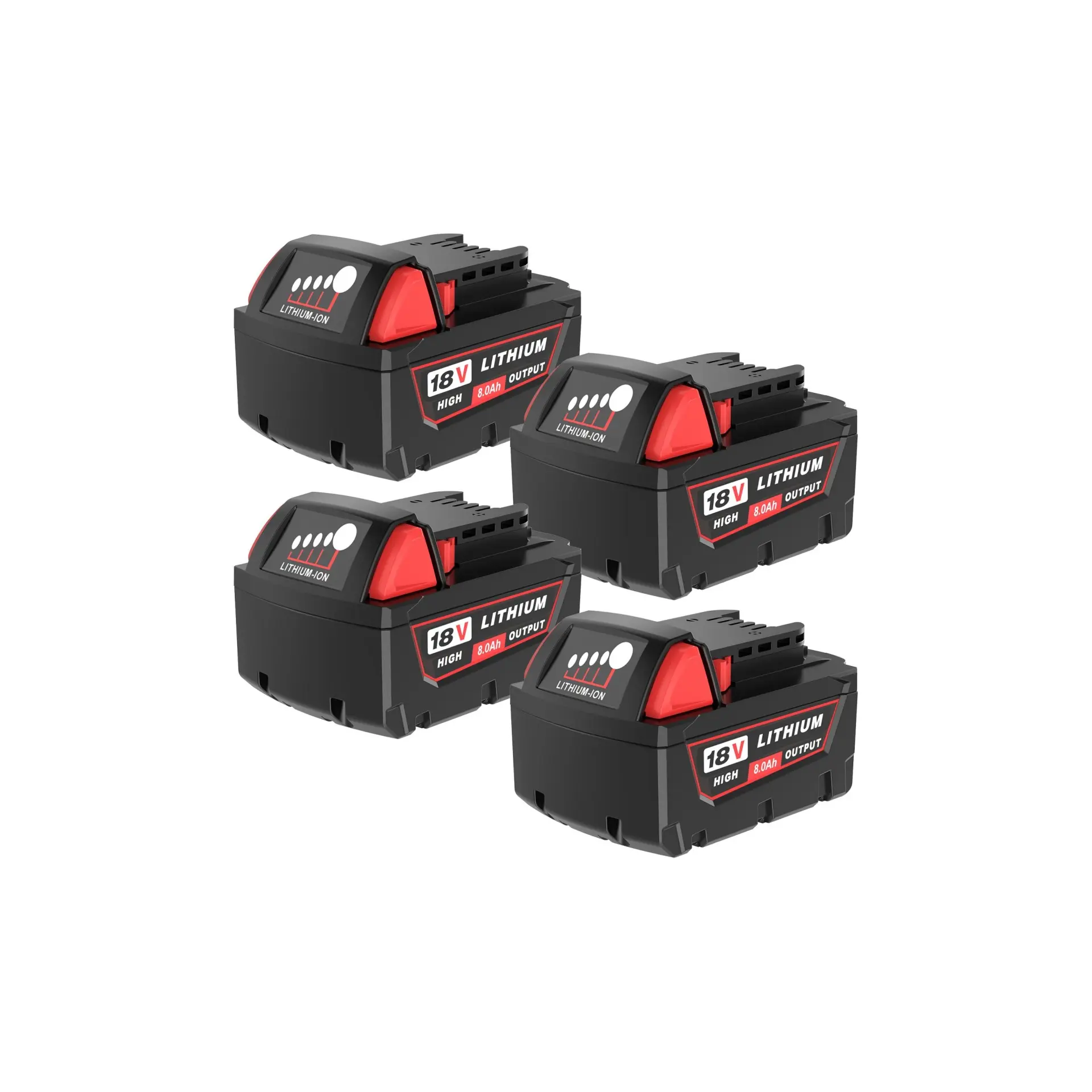 Milwaukee M18 System Cordless Tool Batteries, 2X 8.0Ah High-Capacity Lithium Battery Replacements for Milwaukee Power Tools, Lithium Battery Replacement