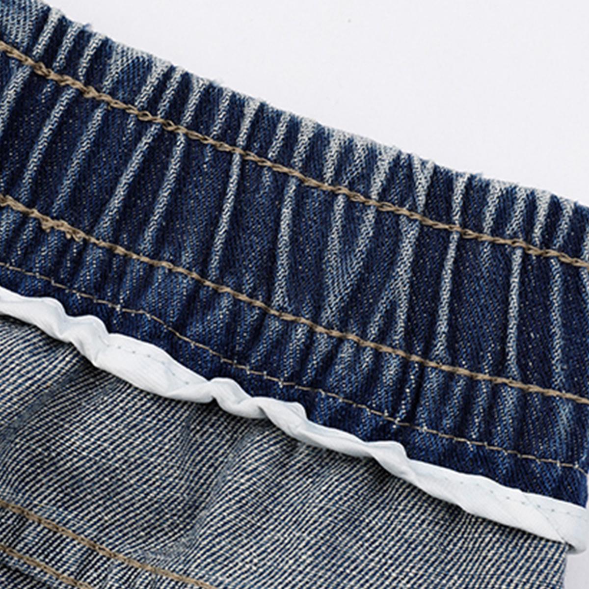 Grand Opening — Men’s Straight-Leg Jeans, Casual Drawstring Elastic Waistband, Heavyweight Washed Denim, Premium Cotton-Rich Blend Fabric with at least 60% cotton Beige Menswear baggy jeans for men Aesthetic