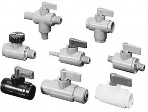 The Specialty Mfg. Co. 3/8" PVC Standard Inline 2-Way Flow Ball Valve - Push-to-Connect Ends, Wedge Handle, 125 WOG, Model 6886290