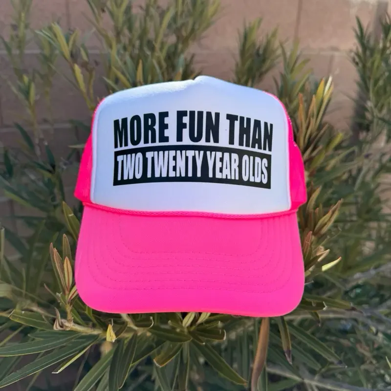 More Fun Than Two Twenty Year Olds 40th Birthday Foam Trucker Hat - Lightweight Comfortable Party Accessory for Celebrations