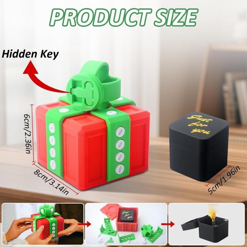 Annoying Gift Box Middle Finger in a Box 3D Printed The Prank Box with Middle Finger Surprise Interactive Geometric Puzzle Novelty Gag Gift for Christmas Birthdays Halloween