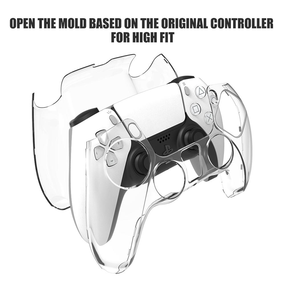 Clear crystal case for PS5 grips, full coverage protective case