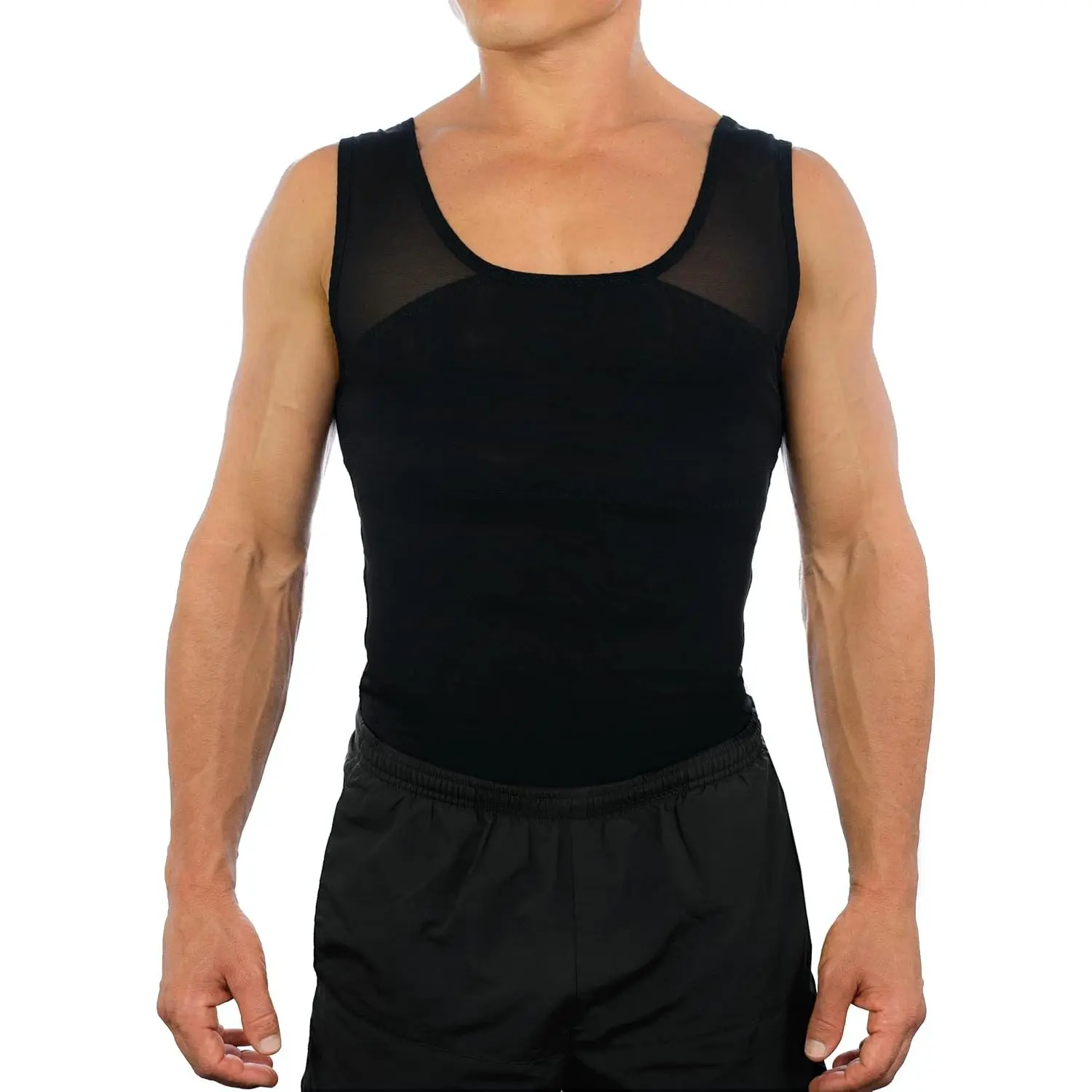 Men's Original Sleeveless Chest Compression Shirt - Gynecomastia Moobs Hiding Shapewear, Men's Underwear