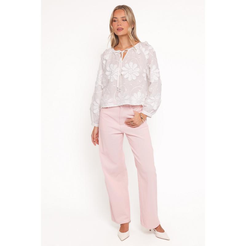 Leire Embroidered Blouse - White
