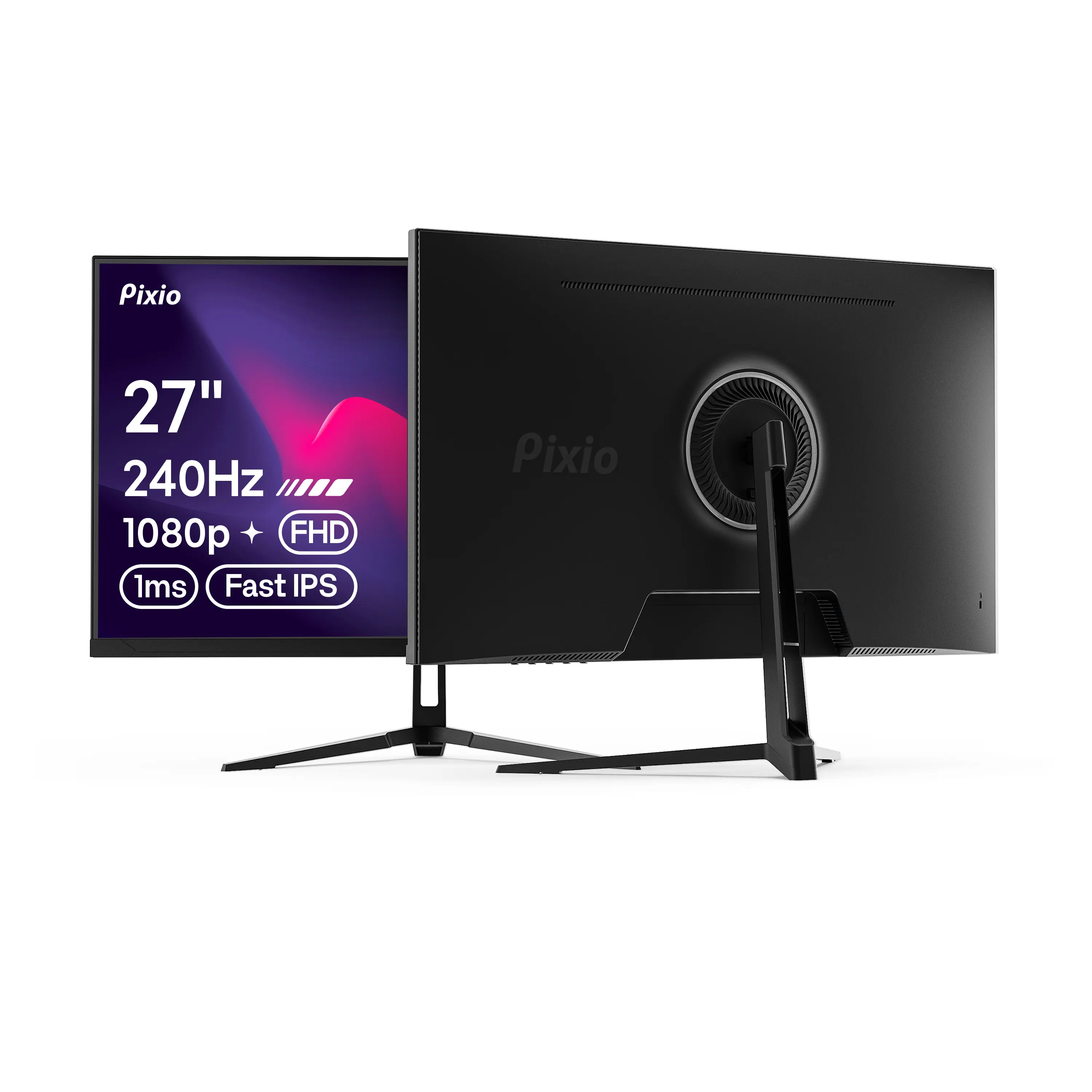 Pixio PX279 Wave Game Ready Gaming Monitor - 27in Fast IPS Panel, 240Hz Refresh Rate, 1080p FHD Resolution, 1ms GTG Response Time, Adaptive Sync, Ideal for Gaming Upgrade for Flawless Experience, Game Ready Monitor