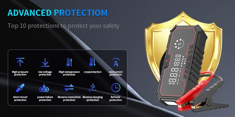 Kapeezi 12000A (All Gas, 12L Diesel) Portable Car Jump Starter with Air Compressor, Blower All-in-One, portable power bank with 160PSI Tire Inflator, Car Battery Jump Starter Multi-Function Vehicle battery jump pack Automotive Tool Kit