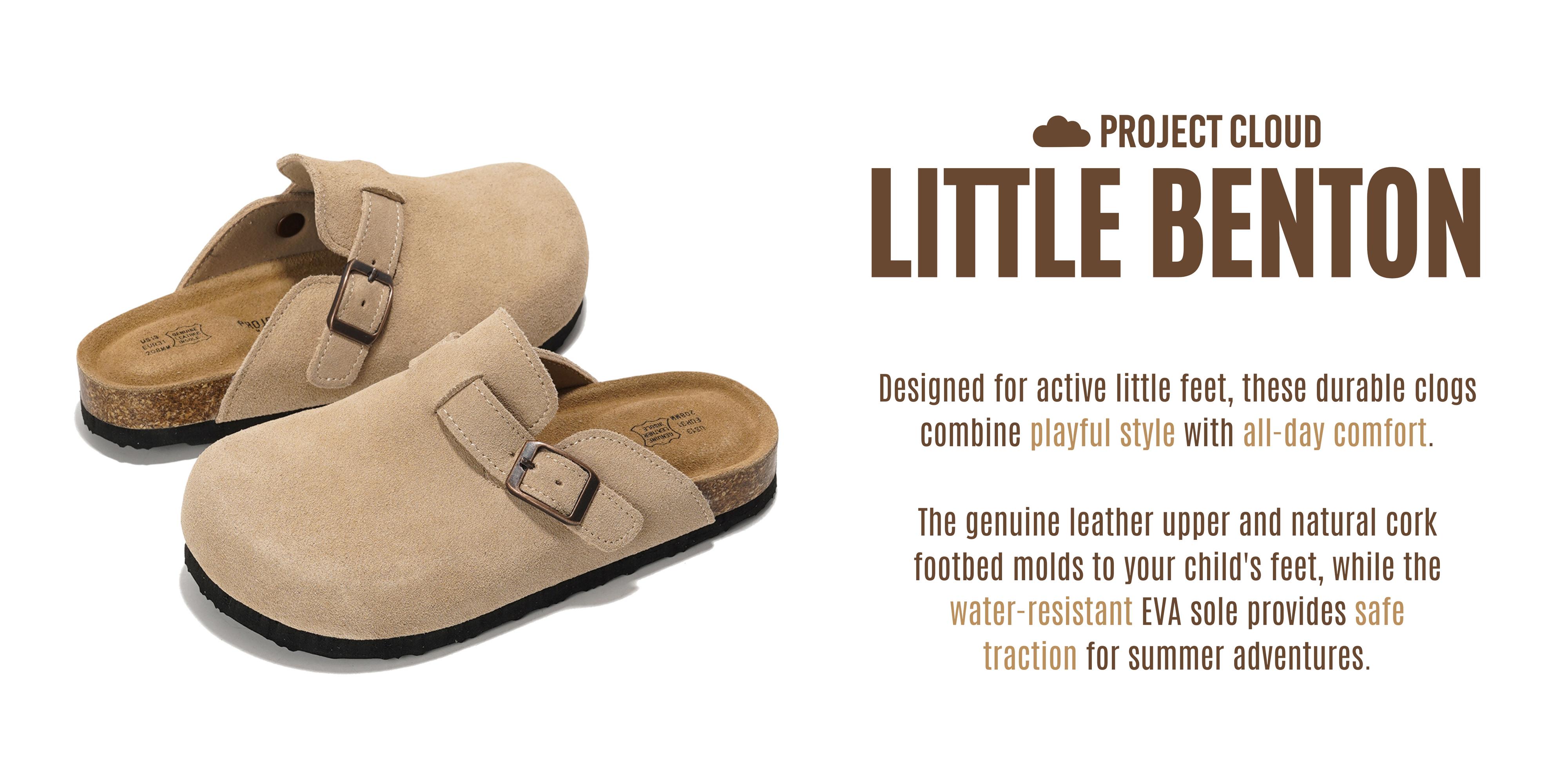 Project Cloud Kids | Genuine Leather Clogs | Memory Foam | Lightweight | Non-Slip - Little Benton