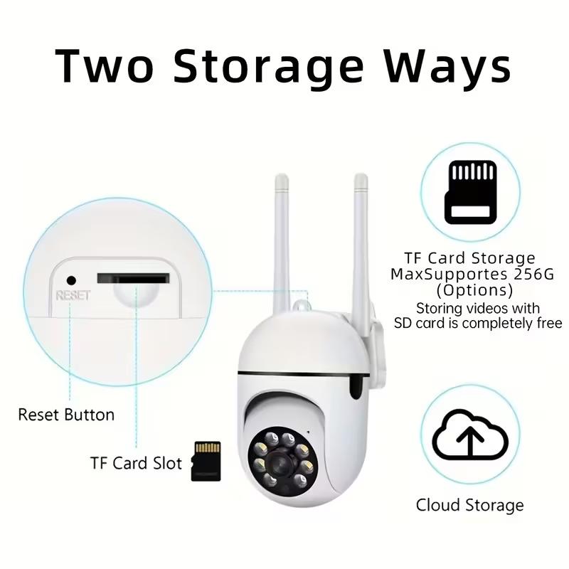 【JOOAN 1080P FHD Home Smart WiFi Security Camera】BT/WiFi Connection, 360° PTZ Panorama HD, Color Night Vision, Motion Detection, Two-Way Audio, Auto Tracking, Siren Alarm, 2.4G WiFi, SD Card/Cloud Storage (Optional)