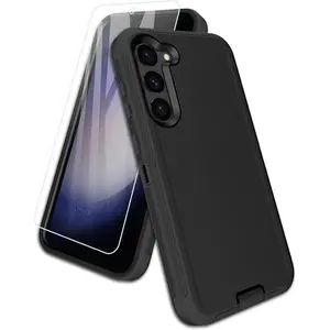 Entronix Bundle Compatible with Galaxy A03s - Heavy Duty Case & 1 Clear Screen Protector Cover Protection