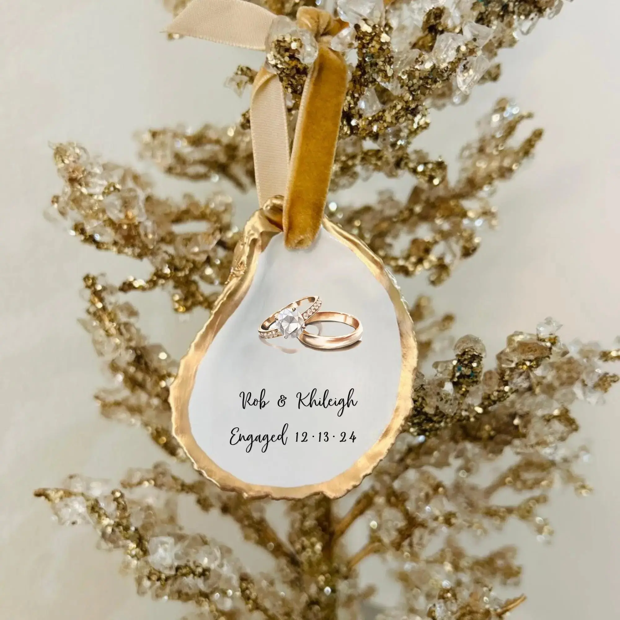Ring Pair Engagement Wedding Rings Ornament