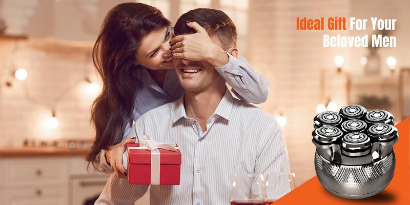 Latest Model 7D Bald Head Shaver, Electric Shaver for Menmagnetic head, IPX7 Waterproof Wet & Dry Shaving, Safe Head Shaver, LED Display, Type-C Charging, Perfect Gift for Dad Him Men smooth shave cordless rechargeable bald head razor Flawless