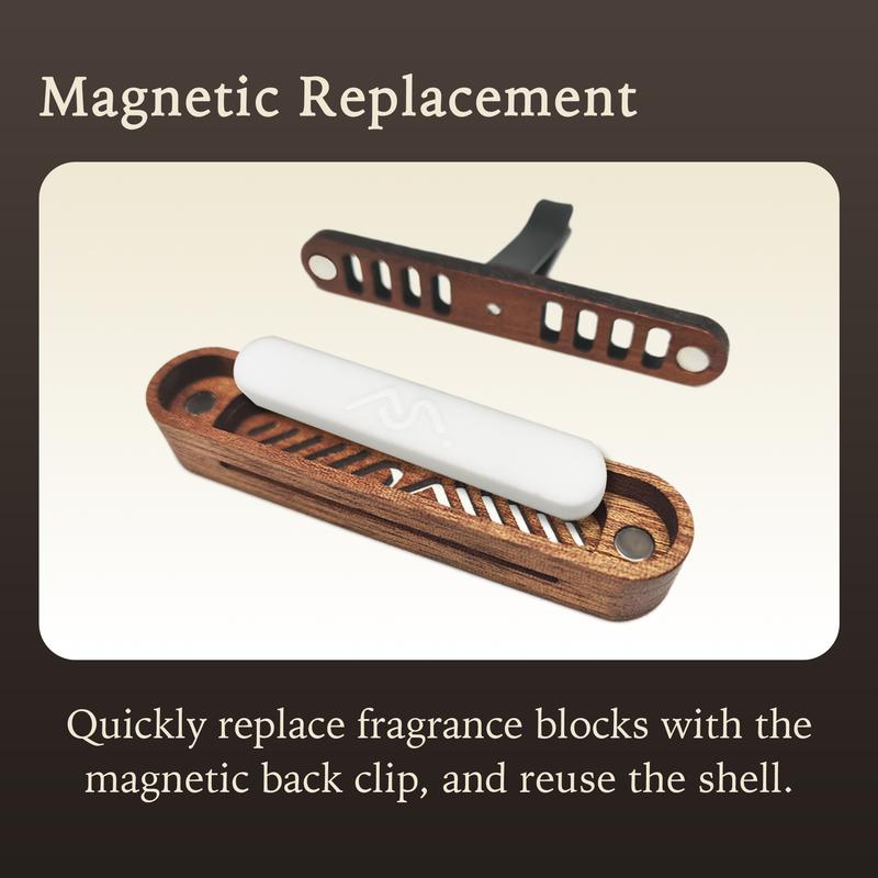 Fancyspace Long-Lasting Car Air Freshener, 3-Month Long-Lasting 3pcs Old Money Style Natural Wood Car Air Freshener – Magnetic Clip, Premium Scent, Christmas Limited Gift Edition
