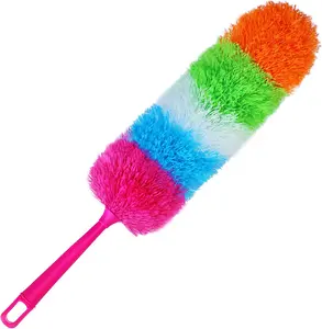 Microfiber Hand Duster 20-Inch Car Interior Detailing Duster Rainbow Feather Duster Car Home Office Cleaning