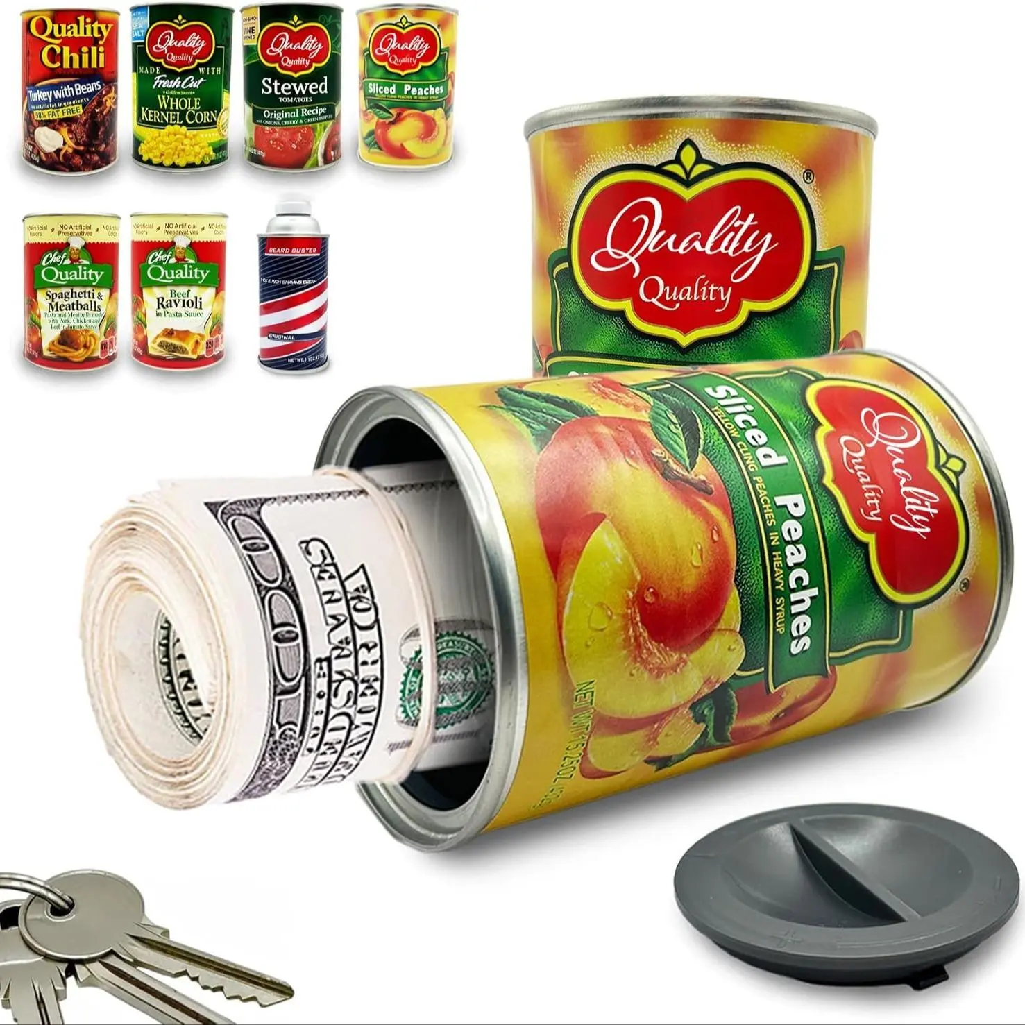 Food Can Safe, 1pc Hidden Safe Compartment Diversion Safe, Secret Stash Hiding Container, Kitchen Cupboard Hide Cash Hidden Container, Money Safe Box, Home Security Safe, Safe Storage, Hidden Safebox