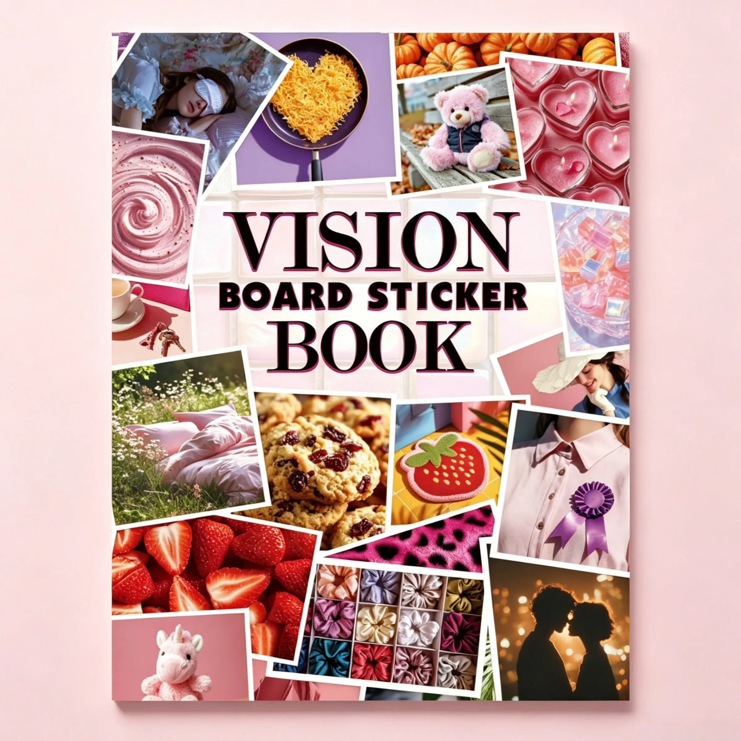 Vision Board Vision Book Inspirational Material Cutouts Dream Goals DIY Scrapbooking Craft Vision Board Stickers Notebook, Creative Motivational Tool, Personal Growth, Goal Setting