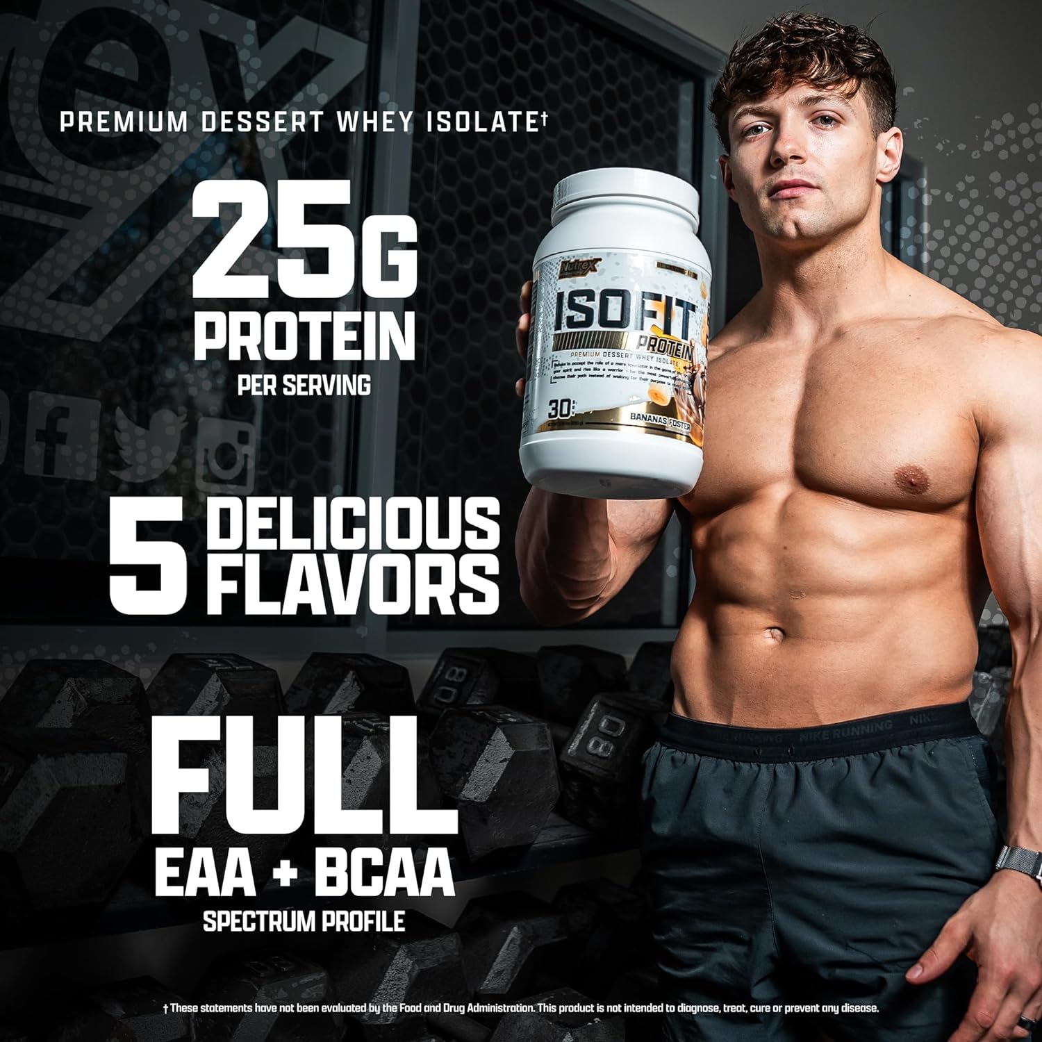 Nutrex Research IsoFit | Whey Protein Powder Instantized 100% Whey Protein Isolate | Muscle Recovery, Keto Friendly | 2lbs 30 Servings