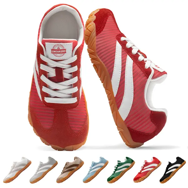 Women's Barefoot Casual Trainers - 2026 Unisex Wide Toe Box 0 Drop Lace-Up Shoes, Flexible Rubber Sole Grips Trails, Lightweight Breathable Non-Slip Outdoor Hiking Walking Sneakers