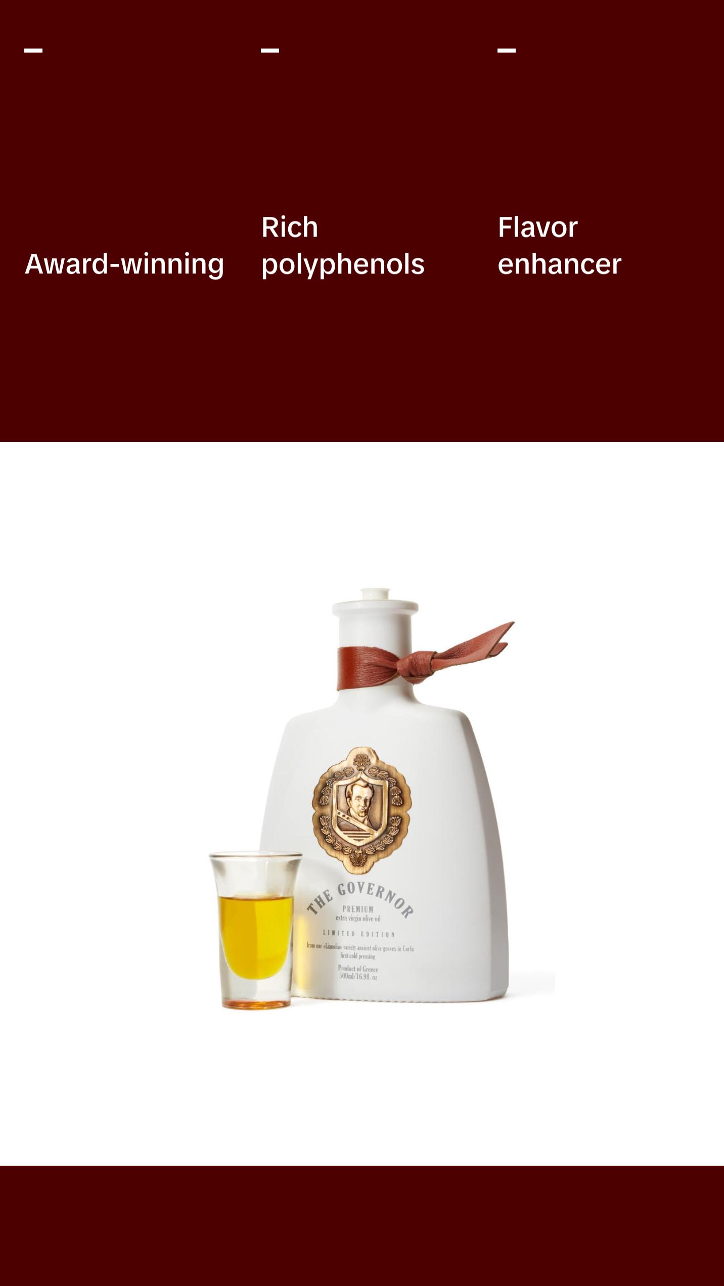 The Governor, Limited Edition Early Harvest Extra Virgin Olive Oil