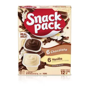 Snack Pack Chocolate and Vanilla Pudding Cups Family Pack, 12 Count