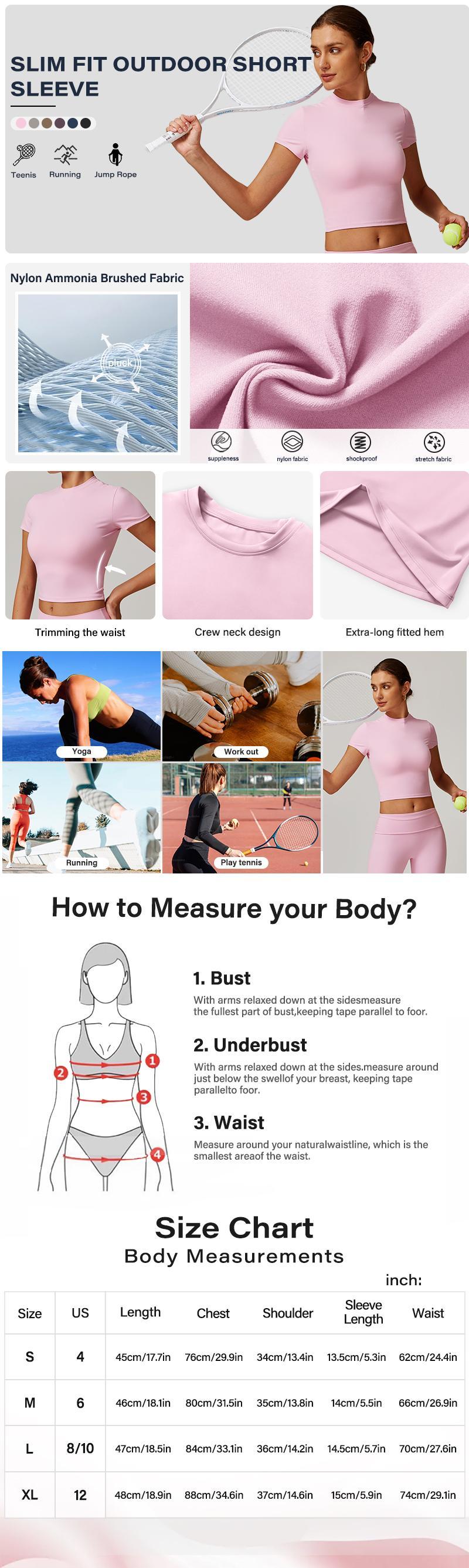 Women's Solid-Color Crew Neck Sports T-Shirt Comfortable and breathable, perfect for everyday outdoor wear Modern athletic-style women's apparel Versatile year-round wardrobe staple Casual sportswear for gym and fitness activities