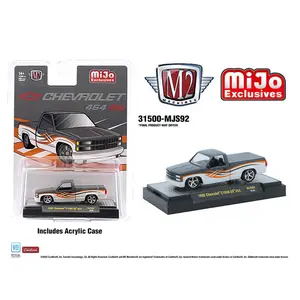 M2 1992 Chevrolet C1500 SS 454, Two-Tone White with Grey, 1:64 Scale, Diecast Model Car