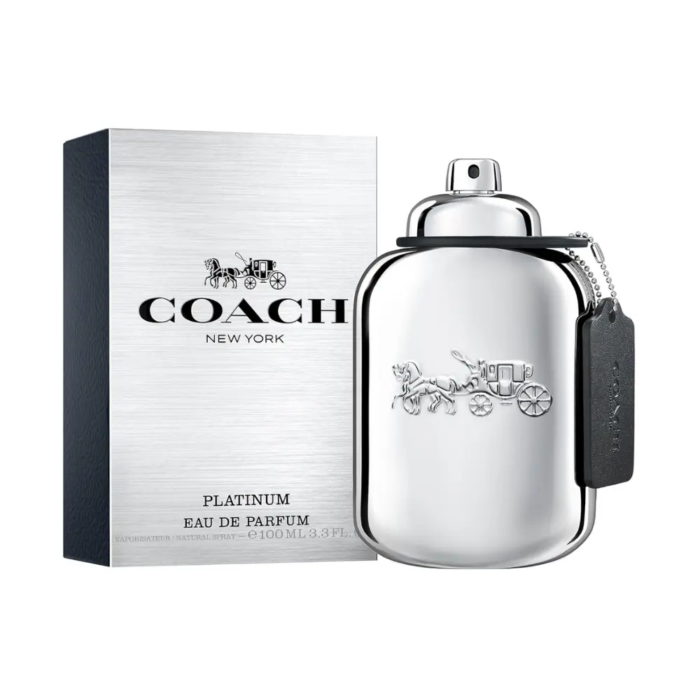Coach Platinum Eau De Parfum for Men – Fresh Oriental Woody Cologne (2.0 oz / 3.3 oz)