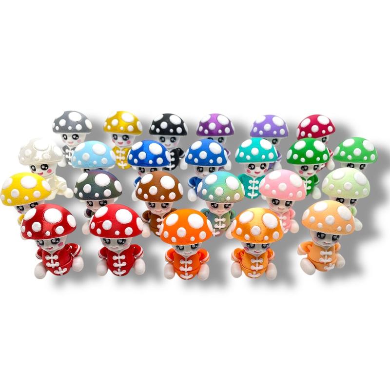 Happy Mushroom Pocket Pal Figures – 2” Tall Collectibles in Every Color!