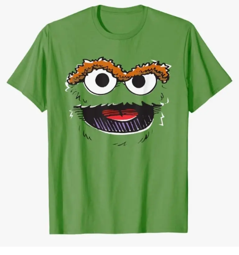 [SALE OFF 50%] Mens Sesame Street Oscar The Grouch Retro Sketch Face T-Shirt
