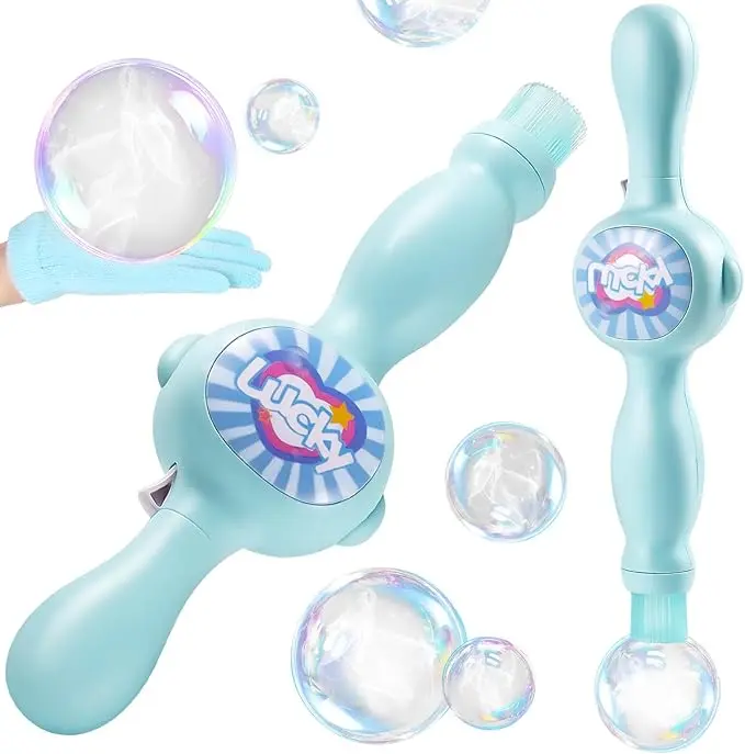 Fog Bubble Machine Wand with LED Lights & Music, Kids Automatic Smoke Bubble Maker, STEM Interactive Bubble Toy, Safe Handheld Toy for Summer Party, Outdoor Play & Birthday Gift,