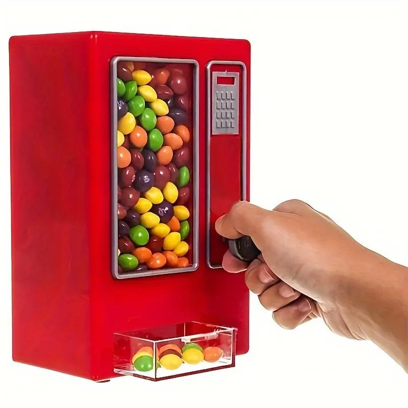 Retro Mini Candy Vending Machine, Candy Dispenser Machine, Perfect for Gumballs, Jelly Beans & Treats, No Batteries Required, Ideal Kitchen Accessory & Great Gift