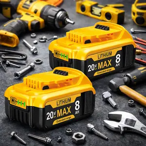 8.0Ah 20V Lithium Battery Replacement for DCB200 Series, Compatible with DCD / DCF / DCG / DCS Power Tools