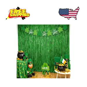 St Patricks Day Decorations - Green Party Backdrop Streamers