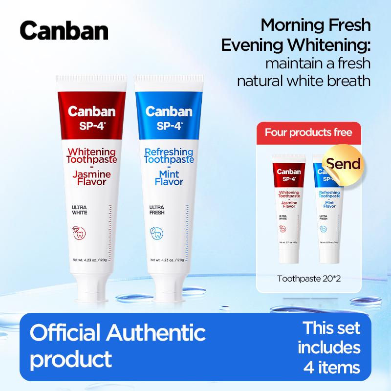 2026 New SP Series Canban Fluoride-Free Whitening Toothpaste Set Anti-Plaque Care Sensitive Repair Gentle Brightening Buy 1 Get 4