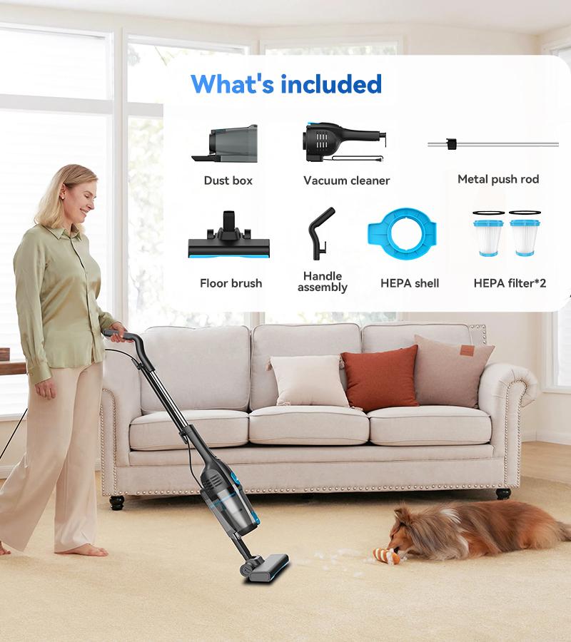 INSE R6X Corded Stick Vacuum, 15KPa Suction with 600W Motor, Ultra-Lightweight Bagless Upright Vacuum with Handheld for Home Hard Floor Carpet Pet Hair Car Cleaning home cleaning tools home appliances