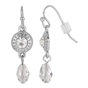 Multi Crystal Drop Fish Hook Earrings