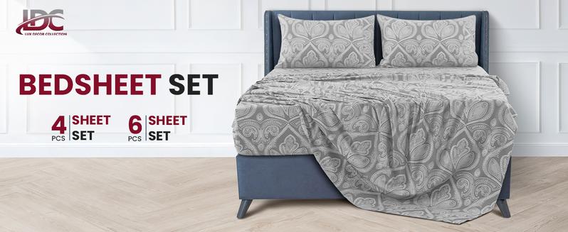 Lux Decor 4/6Pcs Paisley Bed Sheet Set-King Bed Sheet-Hypoallergenic Polyester Printed Queen Sheets-16" Deep Pocket Bedsheet Sets-Hotel Quality Sheet Set- Warm, Cozy & Luxury Bedding Set- Fall Decor Lux Decor 4/6Pcs Paisley Bed Sheet Set-King Bed Sheet-Hypoallergenic Polyester Printed Queen Sheets-16" Deep Pocket Bedsheet Sets-Hotel Quality Sheet Set- Warm, Cozy & Luxury Bedding Set- Fall Decor