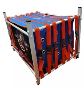 Aluminum Triple-Compartment Rooster Carrier Cage, Farm Animal Use Poultry Transport Crate with Loading Galponeras