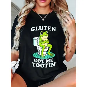 100% Cotton Unisex Gluten Free Shirt Gluten Got Me Tootin Gluten Intolerant T-Shirt