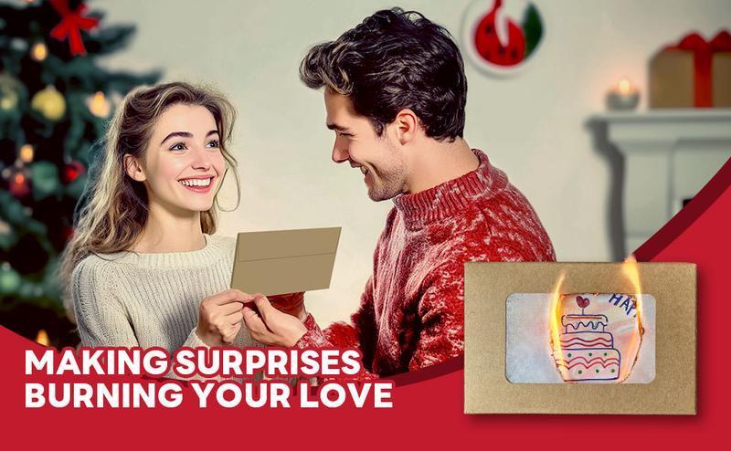 Ignite Greetings DIY Flame Greeting Card for Christmas, New Year, Birthdays, Anniversaries, Special Occasions, Holiday Season, - 6x4-inch Envelope, Non-Toxic Materials, Handmade Craftsmanship, Personalization, Easy to Use, Ideal for Gift Card,